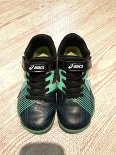 asics LAZERBEAM キッズシューズ 黒×緑19cmのサムネイル