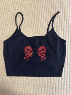 ブラック ドラゴン刺繍 ビスチェ　urban outfittersのサムネイル