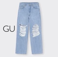 【新品未使用】GU クラッシュストレートジーンズのサムネイル