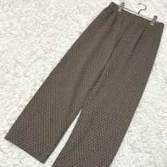 Opaque.clip Glitter Check Straight Pants (L) Elastic Waist Gray