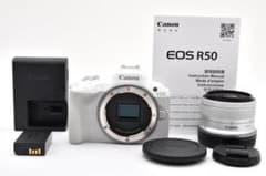 新品級 キャノン R50 R18-45 ホワイト 説明書付 防湿庫管理 H113 新品級 キャノン R50 R18-45 ホワイト 説明書付 防湿庫管理 H113