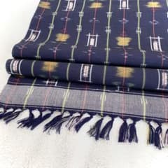 十日町紬 反物 着尺 正絹 紺 新古品 着物 リメイク材料 pt171 - メルカリ