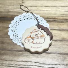 すみっコぐらし とろりんチョコのクッキーストラップ ねこ＆ざっそう（No.1）