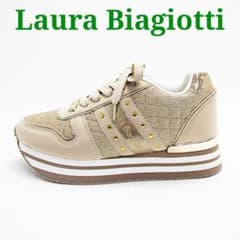 Laura Biagiotti ラウラ ビアジョッティベージュ 厚底 スニーカー 