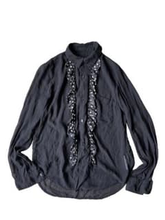 BLACK comme des garcons ドットフリルシアーシャツブラック - メルカリ