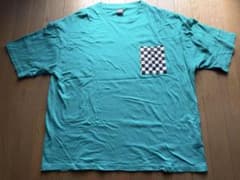 ロデオクラウンズ チェッカーポケットTシャツ グリーン Lサイズ