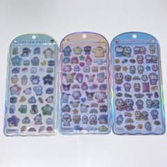 【正規品】コットンパフィー　シール　ドラえもん　はぴだんぶい　サンリオ　3点のサムネイル
