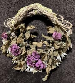 布花 染め花 アートフラワー シックなリース ハンドメイド - メルカリ