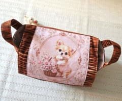 ハンドメイド チワワちゃんかご柄蓋付きバスケットU^ェ^U♡ - メルカリ