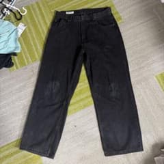 ZARA ブラック デニムパンツ ワイドシルエットのサムネイル