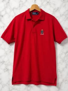 POLO by Polo Ground ベアプリント 半袖ポロシャツ レッド Mのサムネイル