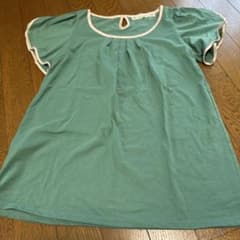 anyFAM半袖 Tシャツ グリーン フレア袖 オンワード樫山のサムネイル
