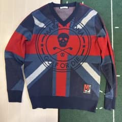 MARK & LONA ユニオンジャック柄 Vネックニット 46 MARK & LONA ユニオンジャック柄 Vネックニット 46 | Mercari