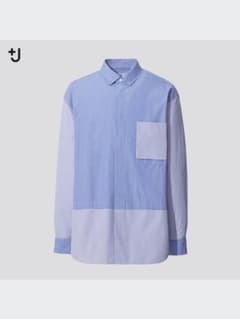 【UNIQLO +J】ストライプ 長袖シャツ ブルー Mのサムネイル