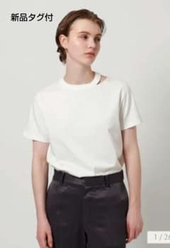 新品 H beauty&youth ＜H＞コットンハイゲージ カットオフTシャツ