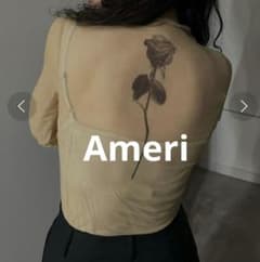 美品 Ameri MEDI FLOWER TATTOO SHEER TOP - メルカリ