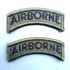 Thumbnail of 未使用 2個セット 実物 アメリカ陸軍エアボーンタブ AIR BORNE OD色