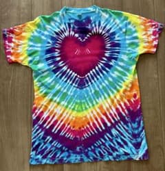 80s 90s USA製 フルーツオブザルーム タイダイ Tシャツ ハート XLのサムネイル