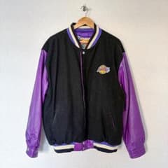 90s JEFF HAMILTON LAKERS レザースタジャン L 黒紫 - メルカリ
