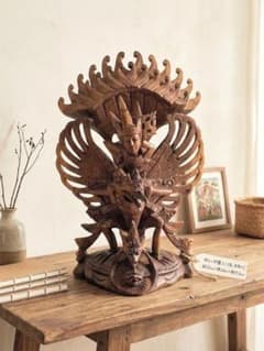バリ島直輸入 木彫り ガルーダ像 32cm 神像 アジアン雑貨 - メルカリ