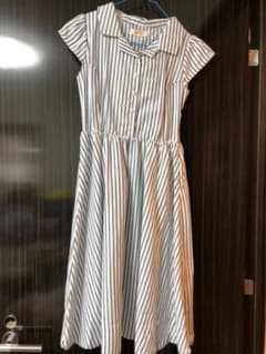 タグ付き新品未使用　シャツワンピース　ストライプのサムネイル