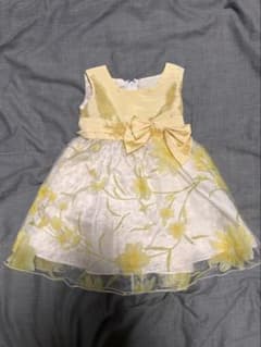 キッズ フォーマルドレス ボレロセット イエロー 花柄 - 4