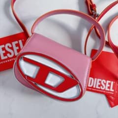 極美品✨DIESEL ワンショルダー 1DR カウレザー XS ピンク Dロゴ 