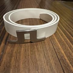 J.LINDEBERG ゴルフ用 レザーベルト ホワイト
