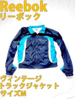 【美品/90s】リーボック ナイロンジャケット ベクターロゴ 切り替え M
