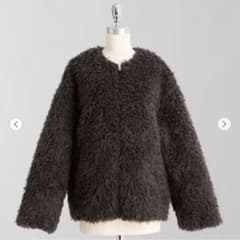 美品 LOEFF ワイルド ボア ブルゾン ブラウン ジャケット アウター 0 