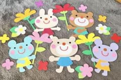 保育　壁面　春　どうぶつとおはなのサムネイル