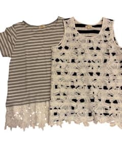 HusHusH ボーダー ノースリーブ、Tシャツ2枚セット　値下げのサムネイル