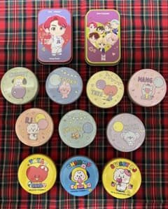 bt21 둥근 캔 TinyTAN Jung Kook 캔 케이스 세트 판매