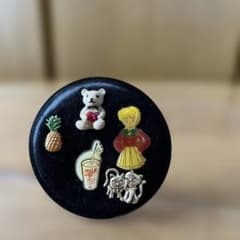レトロ ピンバッジ 5点セット パイナップル ミルク