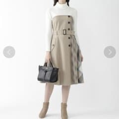 美品 ブルーレーベル クレストブリッジ ニットコンビワンピース