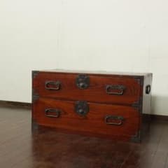 欅材！庄内箪笥・4杯！時代箪笥和家具古道具古家具古民藝和モダンローボード古布 欅材 庄内箪笥 二段 時代箪笥 和モダン 昭和レトロ テレビ台