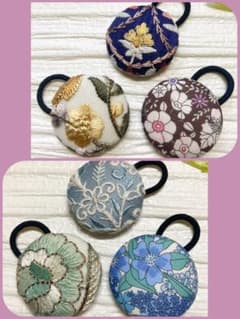 超お買い得♡リバティとインド刺繍 大きめくるみボタン(38ミリ) 豪華3