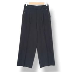 grove グローブ ヘリンボーン ワイドパンツ センタープレス 黒 L