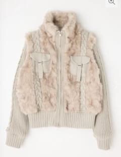 ラグアジェム CABLE KNIT FAUX FUR ブルゾン - メルカリ
