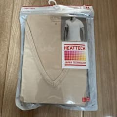 UNIQLO HEATTECH Vネック 半袖 M ベージュのサムネイル