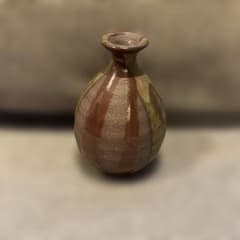 大谷焼き陶器製花瓶 赤緑紫ストライプ - メルカリ