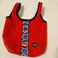 FEILER 花柄刺繍 トートバッグ 赤 - メルカリ