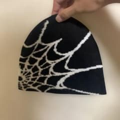 スパイダーウェブ柄 ニット帽 ビーニーのサムネイル