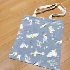 ハシビロコウ柄エコバッグ グレー 約40cmのサムネイル