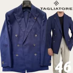 タリアトーレ⭐️46⭐️ダブルブレザー⭐️春夏サマーネイビーホップサック金ボタン⭐️美品 タリアトーレ⭐️46⭐️ダブルブレザー⭐️春夏サマーネイビーホップ
