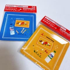 [신품] 미츠야 사이다 오리지널 스퀘어 플레이트 사쿠라 크레파스 콜라보레이션 2장