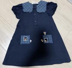 familiar ファミリア　ワンピース 95cm ネイビー チェック ファミリア セーラー ワンピース 青チェック ネイビー 90cm - メルカリ