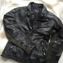 キャシージェーンcathy janeライダースレザージャケット羊革袖切替のサムネイル