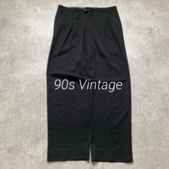 90s ワイドストレート3タックスラックス W34 黒 モード シティボーイ