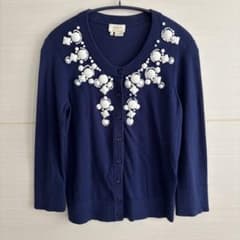 kate spade ビジュー付きカーディガン ネイビー Sのサムネイル